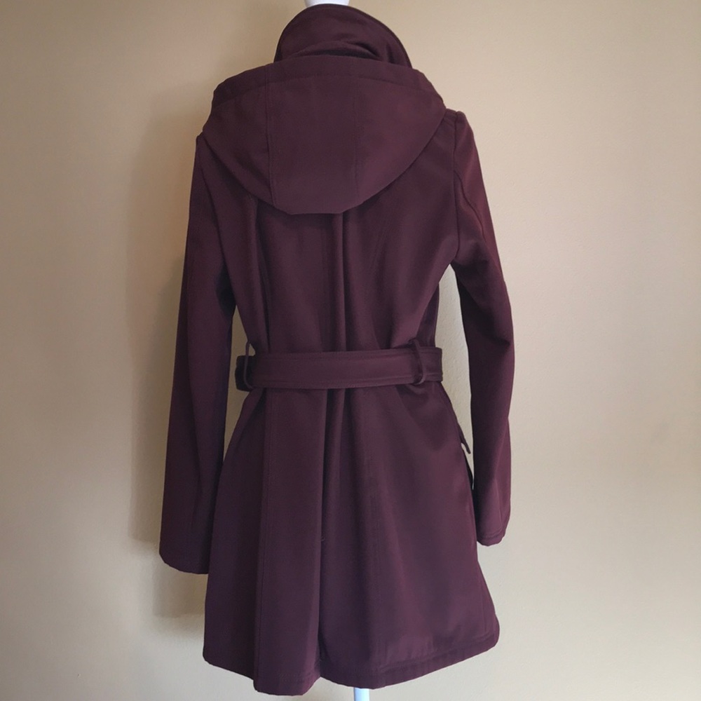 Michael Kors | Softshell Hooded Trench Coat | Burgundy | Large - Picture 3 of 8